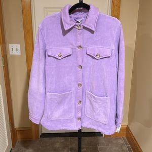 BLANKNYC women’s Fleece Button Up Shacket 
Purple Medium EUC